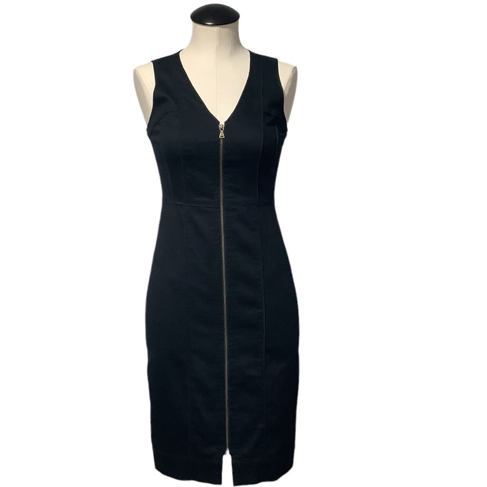 CLUB MONACO Full Front Zip Sheath Dress -‎ Size 00